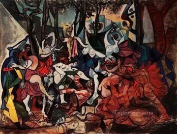 Pablo Picasso Painting - Bacchanales Triomphe Pan d después de Poussin 1944 cubista Pablo Picasso